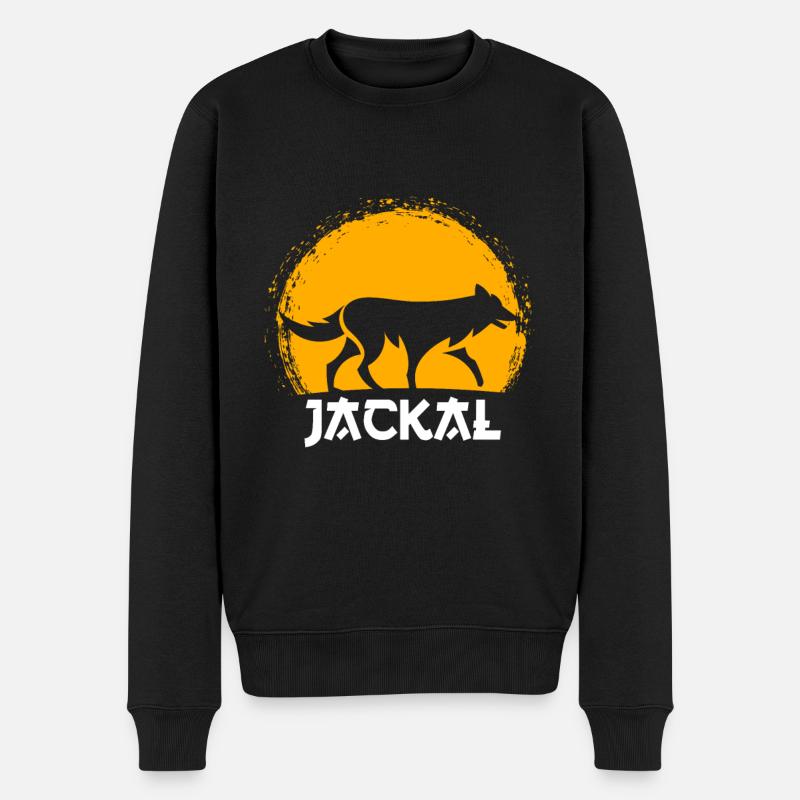 Jackal Schakal Geschenk für Wildhunde & Schakale - Männer Premium Bio Pullover - Schwarz