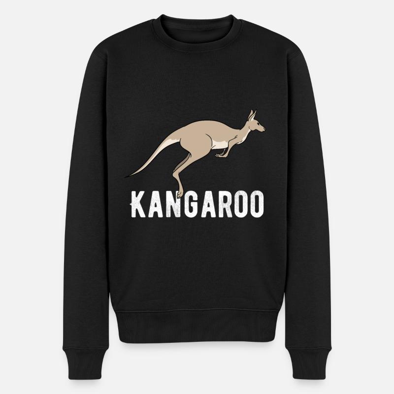 Känguru Australien - Männer Premium Bio Pullover - Schwarz