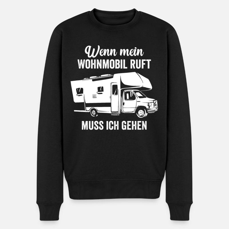 Wohnmobil Campen Camper Campingurlaub Hobbycamper - Männer Premium Bio Pullover - Schwarz
