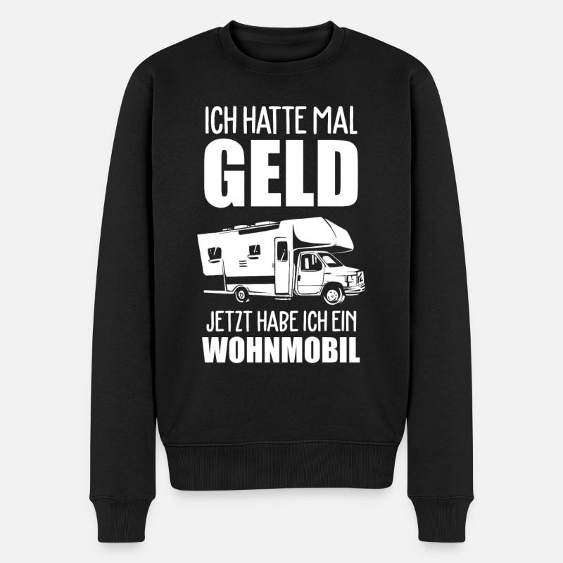 Wohnmobil Wohnwagen Campingmobil Campen Camping - Männer Premium Bio Pullover - Schwarz