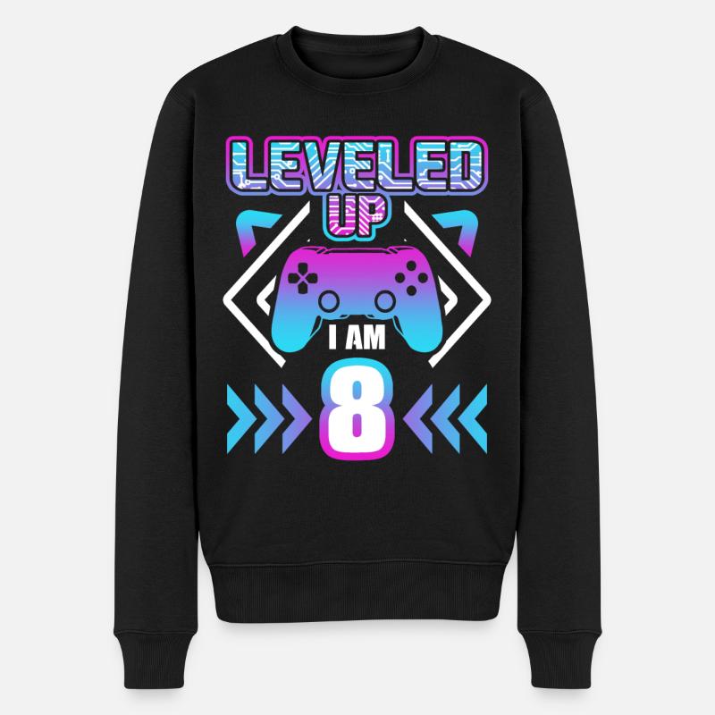 achter Geburtstag 8 Jahre Gaming Gamer Geschenk - Männer Premium Bio Pullover - Schwarz