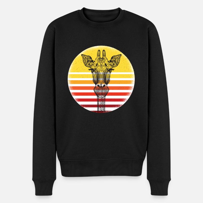Giraffen Motiv Giraffe - Männer Premium Bio Pullover - Schwarz