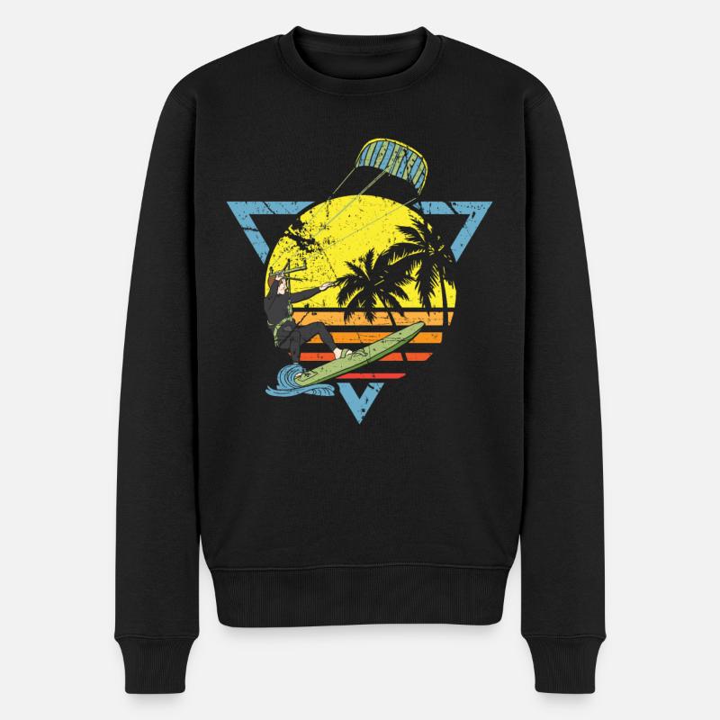 Kiteboarder Surf Kite und Kitesurfing Geschenk - Männer Premium Bio Pullover - Schwarz