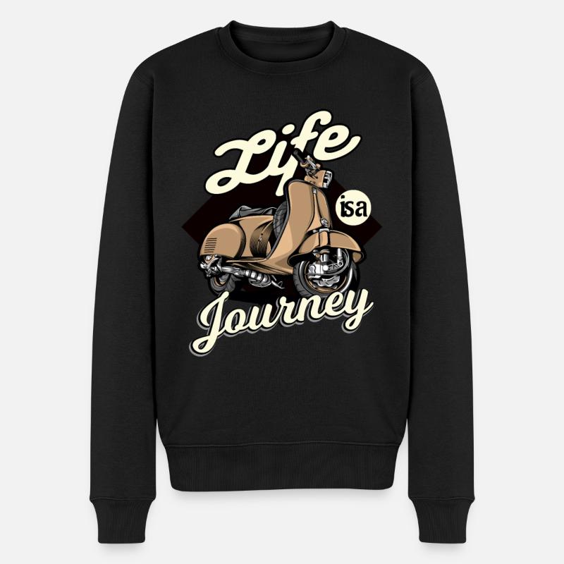Moped Mofa Spruch - Männer Premium Bio Pullover - Schwarz