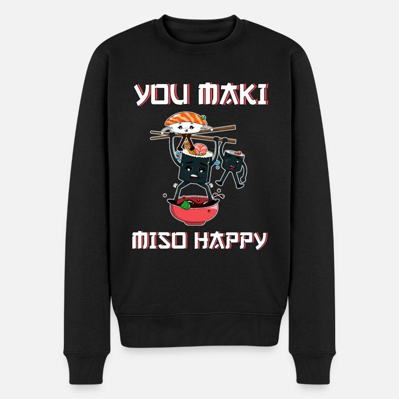 Sushi - Männer Premium Bio Pullover - Schwarz