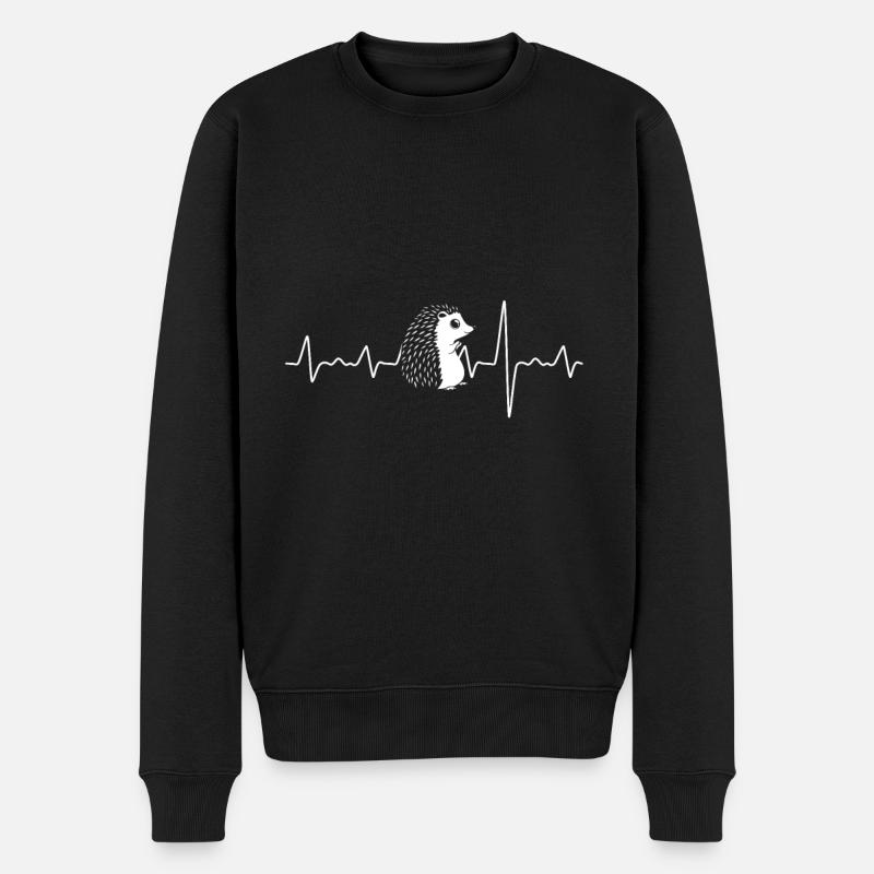 Herschlag Puls Igel Geschenk für Igel Liebhaber - Männer Premium Bio Pullover - Schwarz