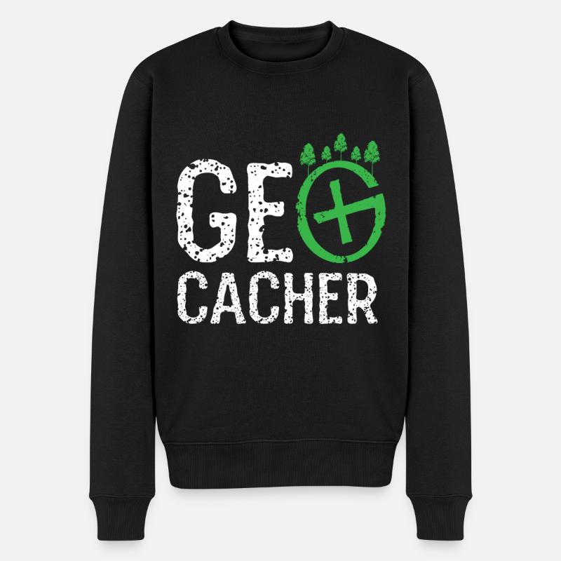 geocaching, cache, gps, geocache, geocacher, logbu - Männer Premium Bio Pullover - Schwarz