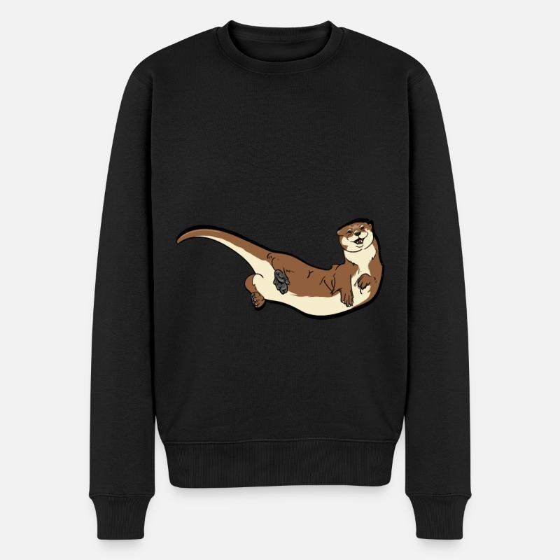 niedlicher Otter Geschenk für Otter Freunde - Männer Premium Bio Pullover - Schwarz