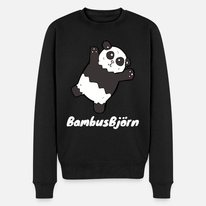 Bambusbjörn Süßer Pandabär für Kinder - Männer Premium Bio Pullover - Schwarz