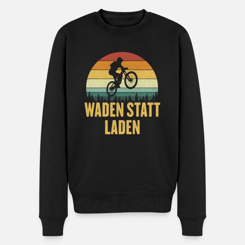 Waden Statt Laden Waden Statt Laden fahrrad gesche - Männer Premium Bio Pullover - Schwarz