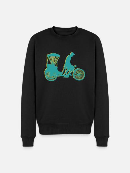riquexo, rikshaw, rickshaw - Men's Premium Organic Jumper - black