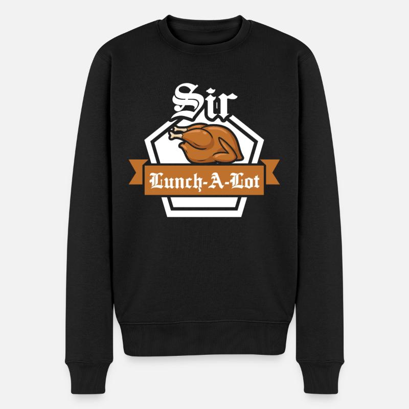Sir Lunch a Lot Schlemmer Feinschmecker Spruch - Männer Premium Bio Pullover - Schwarz