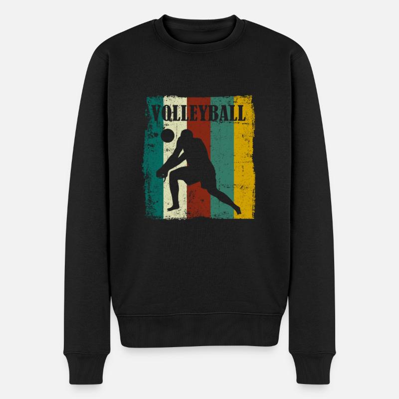 Volleyball T-Shirt Volleyballer Geschenk - Männer Premium Bio Pullover - Schwarz