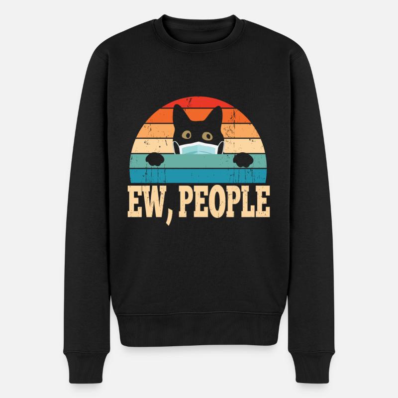 Ew People Amateurs de chats - Pull Premium bio Homme - noir