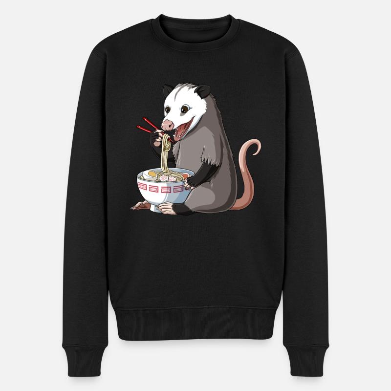 Opossum mange des nouilles Ramen - Pull Premium bio Homme - noir