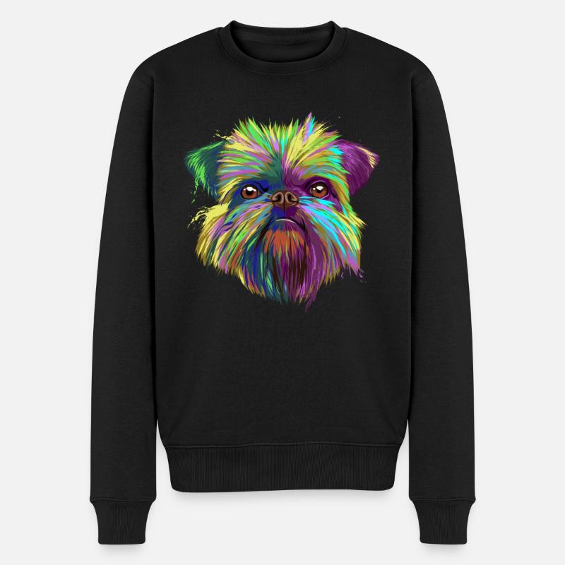 Brussels Griffon Hund - Männer Premium Bio Pullover - Schwarz