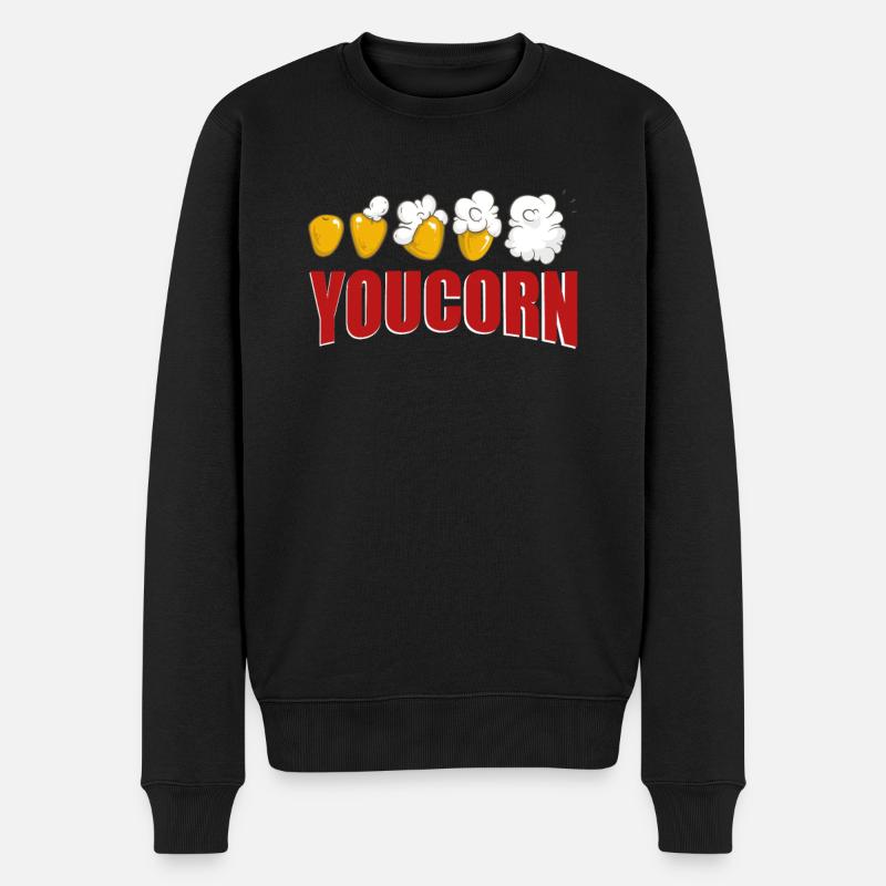 Popcorn Spruch - Männer Premium Bio Pullover - Schwarz
