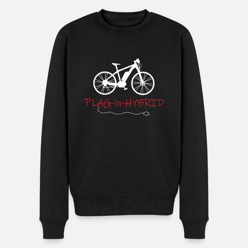 Ebike Radfahrer E-Bike Fahrrad - Plag-In-Hybrid - Männer Premium Bio Pullover - Schwarz