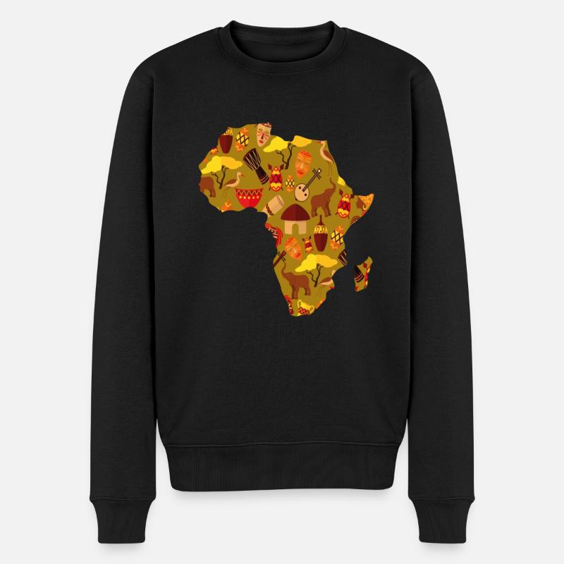 Safari carte de l'Afrique - Pull Premium bio Homme - noir