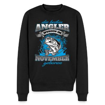 Die Besten Angler Wurden Im November Geboren - Männer Premium Bio Pullover - Schwarz - Vorne - Nico (187cm)