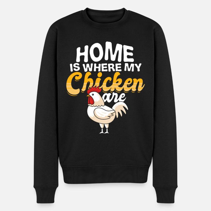Huhn - Männer Premium Bio Pullover - Schwarz
