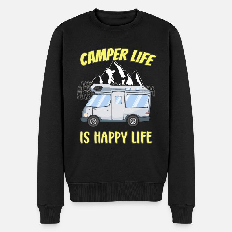 Camper Life Is Happy Life - Pull Premium bio Homme - noir