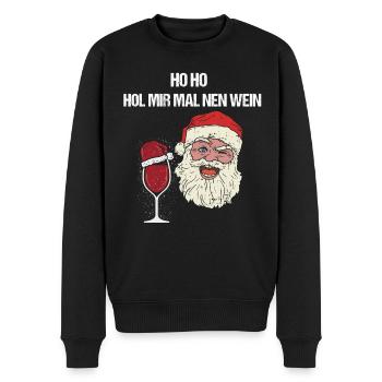 Lustiges Weihnachtsshirt Weihnachten Wein T-Shirt - Männer Premium Bio Pullover - Schwarz - Vorne - Nico (187cm)