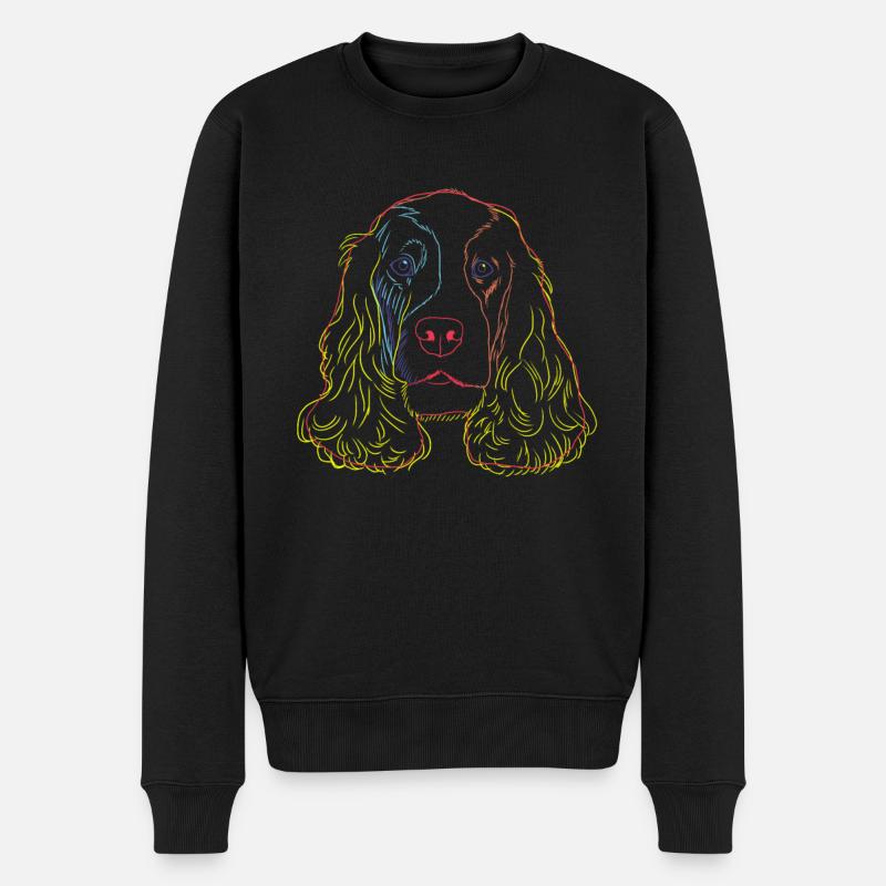 English Cocker Spaniel chien - Pull Premium bio Homme - noir