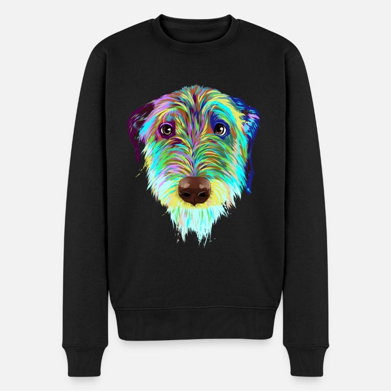 Splash chien de loup irlandais - Pull Premium bio Homme - noir