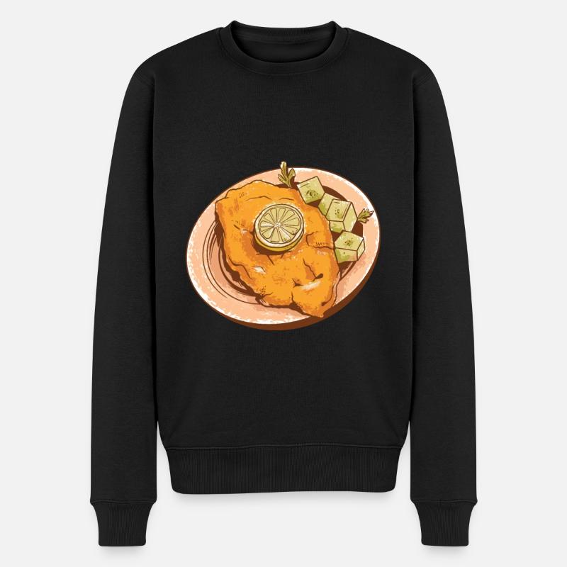 Wiener Schnitzel - Männer Premium Bio Pullover - Schwarz