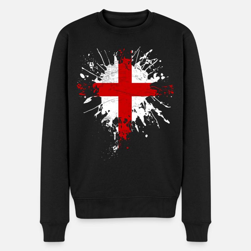 England Flagge - Männer Premium Bio Pullover - Schwarz