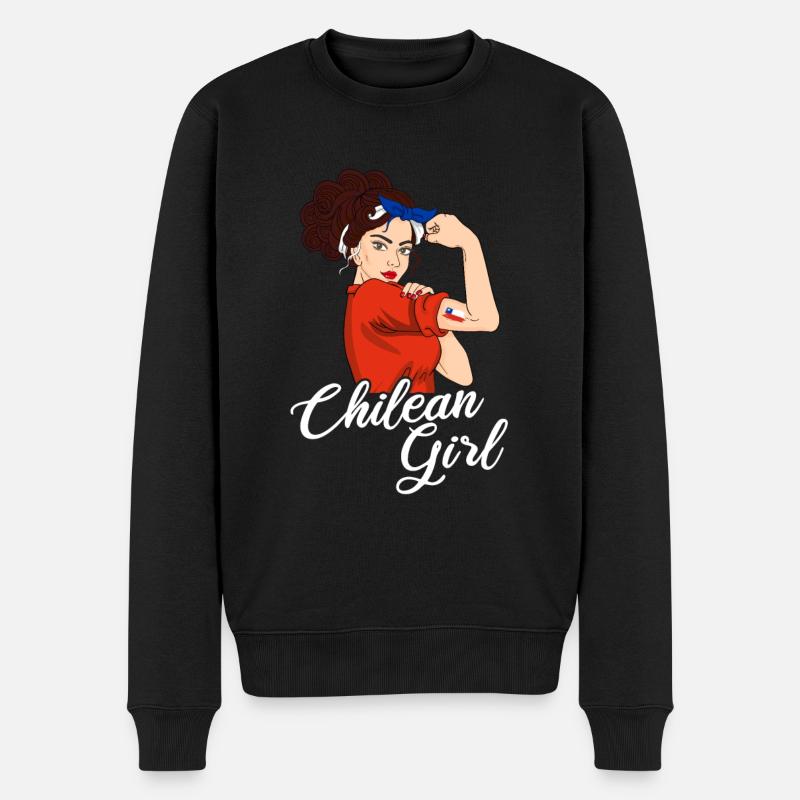 Fille chilienne drôle Chili chilien - Pull Premium bio Homme - noir