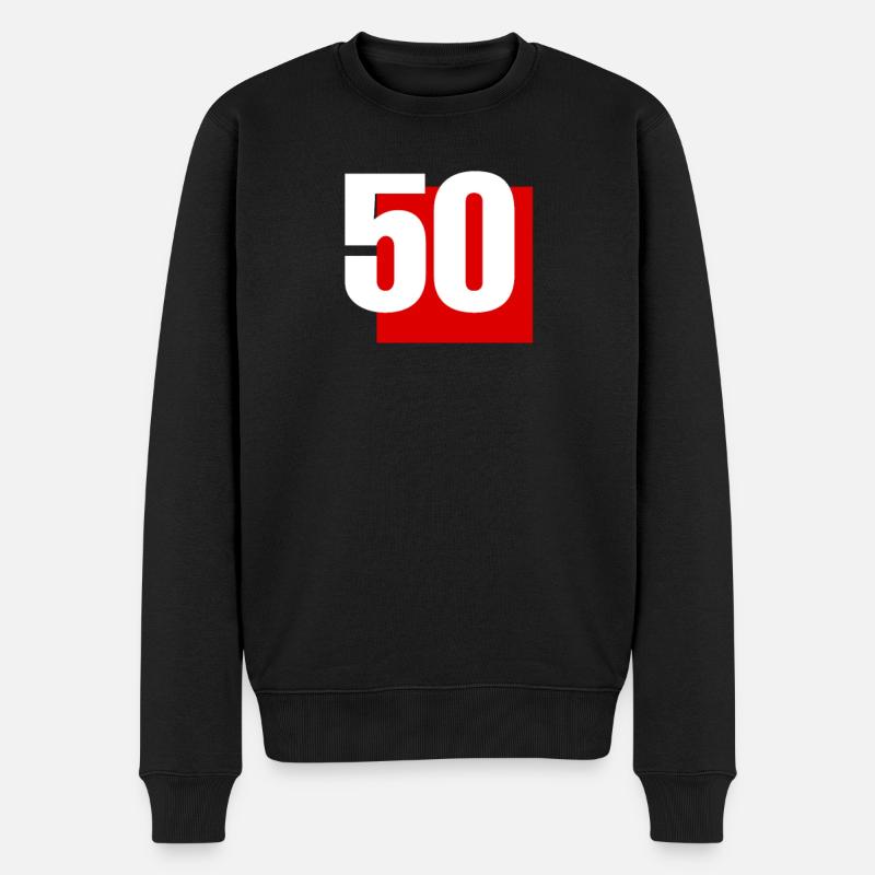 VERJAARDAG, 600 MONTHS, FIFTY, FÜNFZIG, FIFTY - Männer Premium Bio Pullover - Schwarz