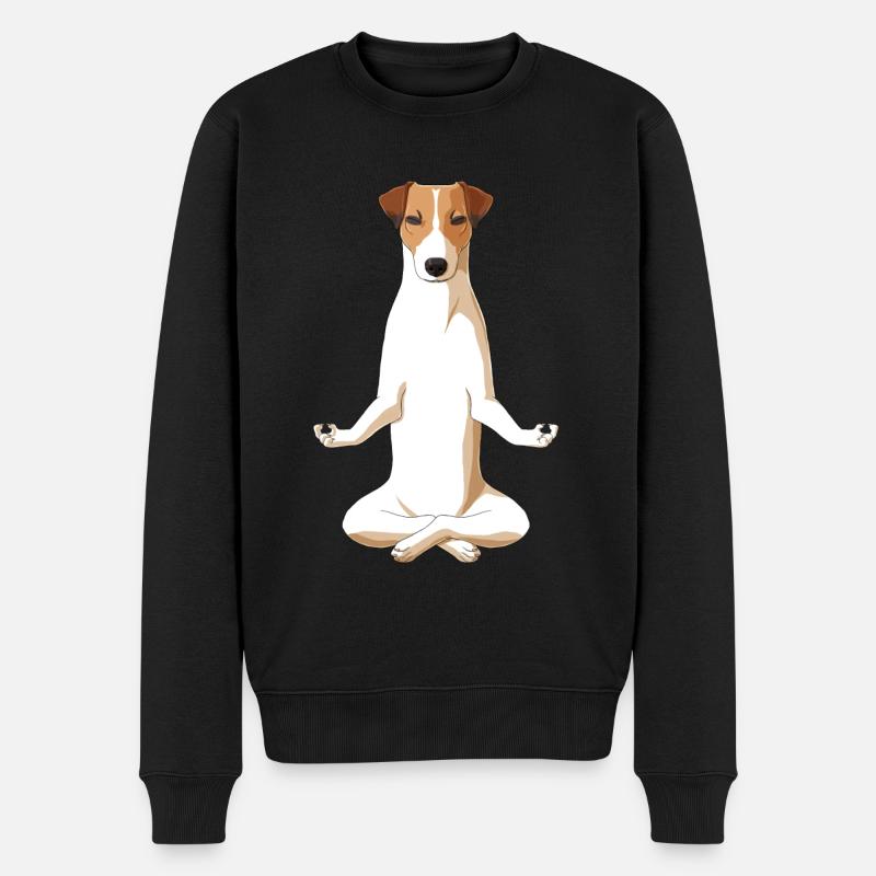 Mediterende Jack Russell Terrier hund - Premium økologisk genser for menn - svart