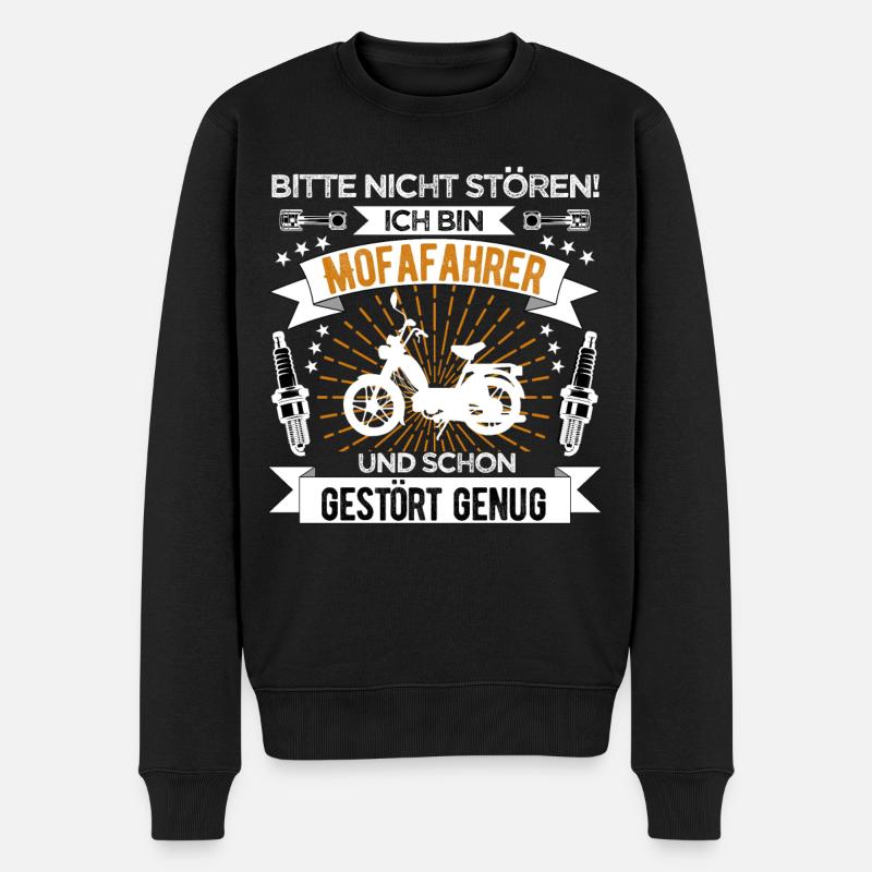 Mofafahrer Mofa - Männer Premium Bio Pullover - Schwarz