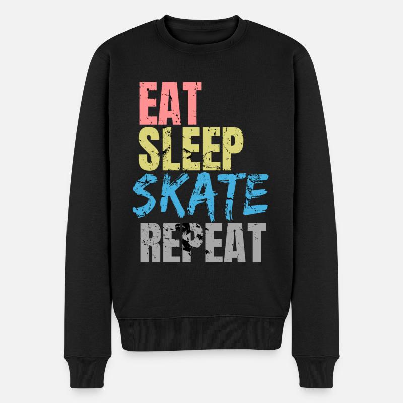 Eat Sleep Skate Repeat - Pull Premium bio Homme - noir