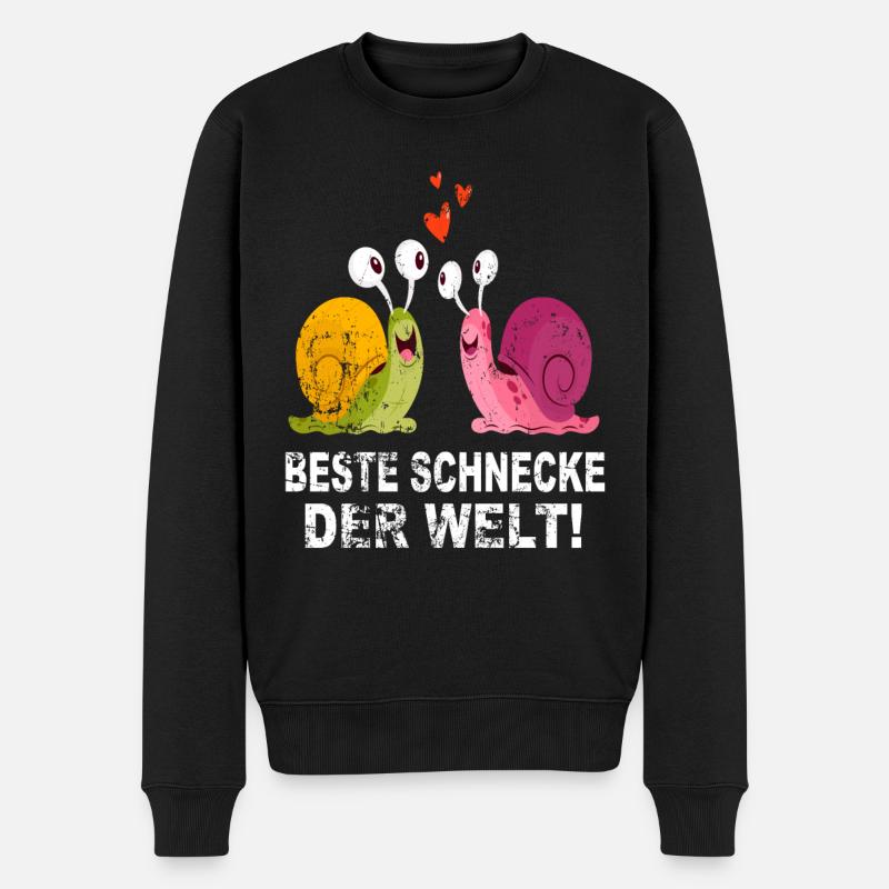 Schnecke Schneckenhaus Liebe Freunde Geschenk - Männer Premium Bio Pullover - Schwarz