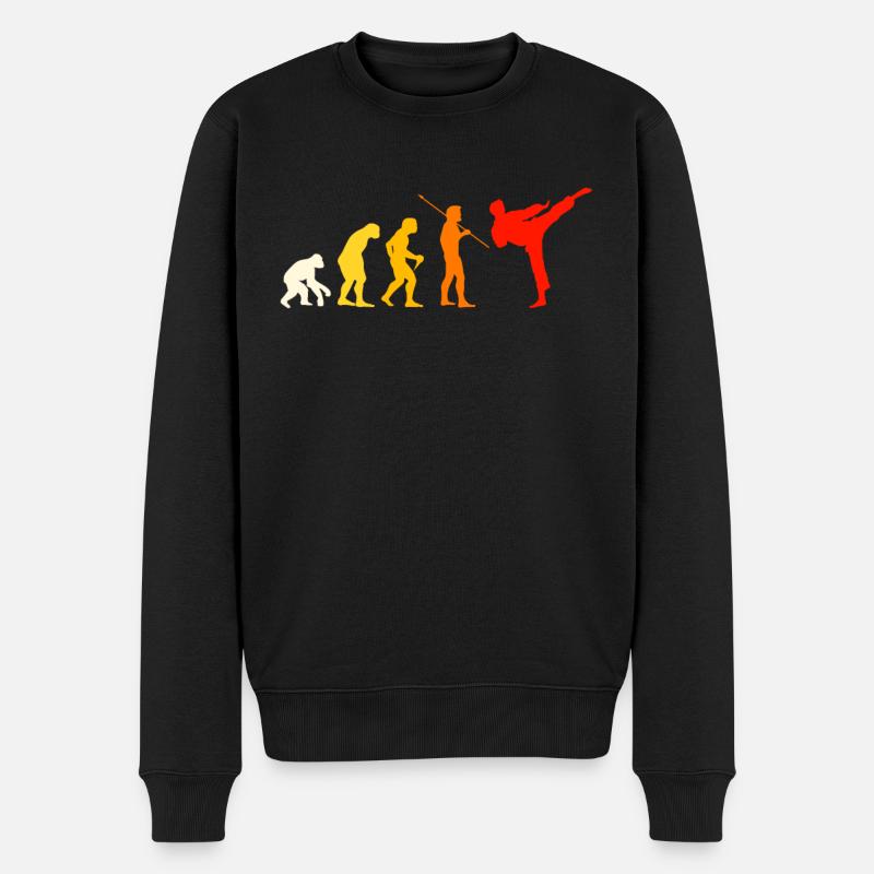 Karate Evolution T-Shirt Geschenk Judo - Männer Premium Bio Pullover - Schwarz