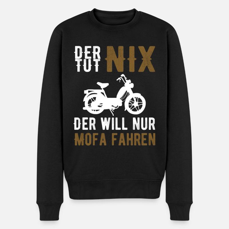 Mofa Moped Mopedfahrer Spruch Geschenk - Männer Premium Bio Pullover - Schwarz