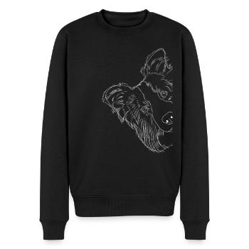 Neugieriger Border Collie Hund - Männer Premium Bio Pullover - Schwarz - Vorne - Nico (187cm)
