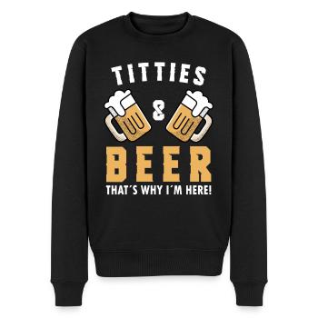 Titties & Beer Beer Party Alcohol - Men's Premium Organic Jumper - black - Front - Nico (187cm)