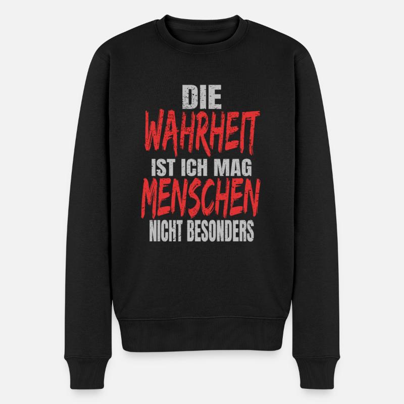 Ich hasse Menschen - Männer Premium Bio Pullover - Schwarz