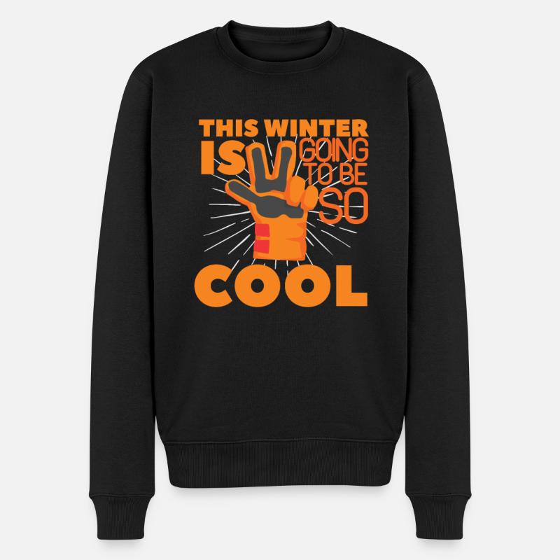 Winter - Männer Premium Bio Pullover - Schwarz