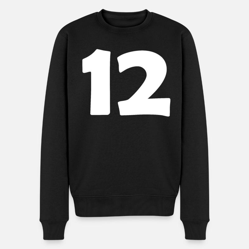 12 - Männer Premium Bio Pullover - Schwarz