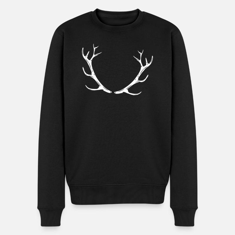 Geweih - Männer Premium Bio Pullover - Schwarz