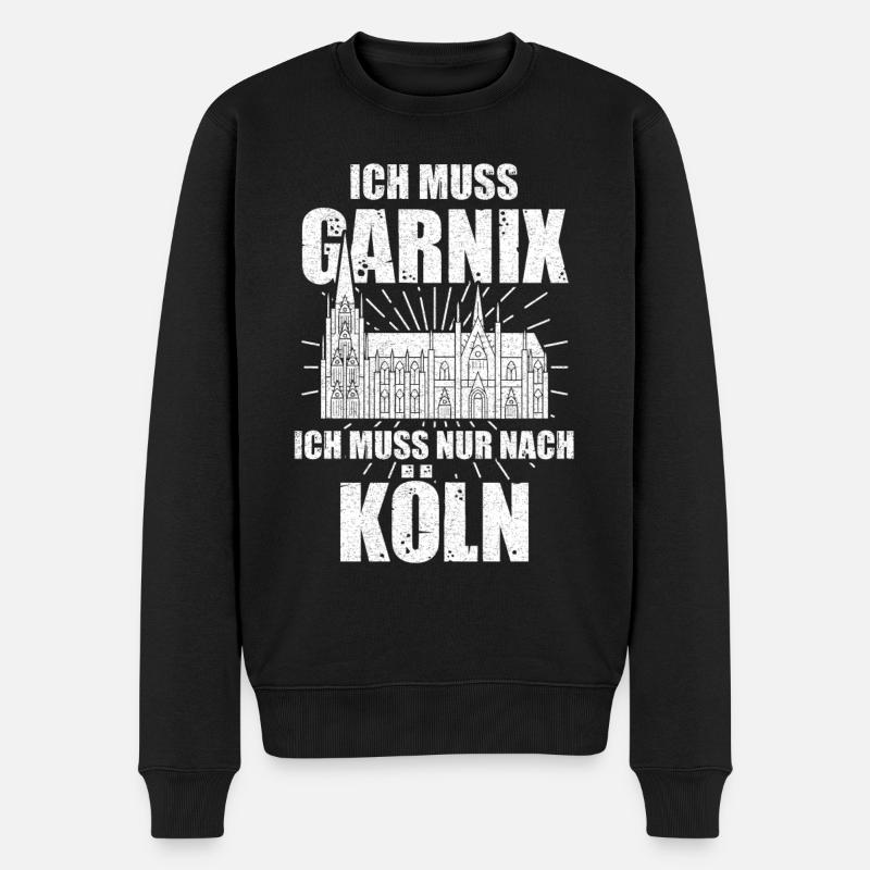 Kölner Dom Köln Karneval Jeck Kölle Alaaf Geschenk - Männer Premium Bio Pullover - Schwarz