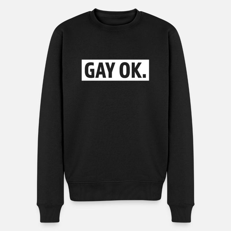 Gay OK - Männer Premium Bio Pullover - Schwarz