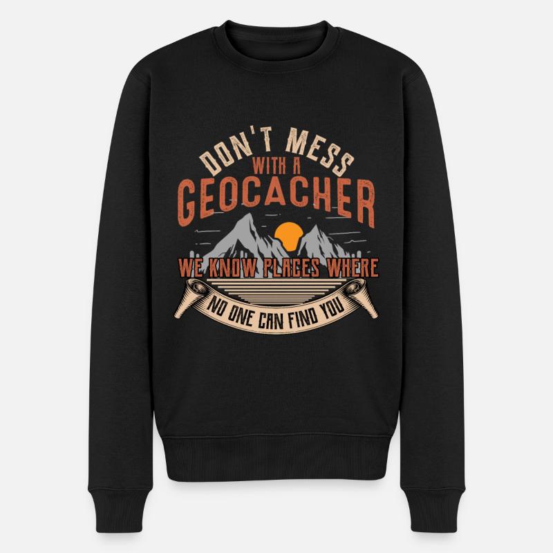 Geocache - Männer Premium Bio Pullover - Schwarz