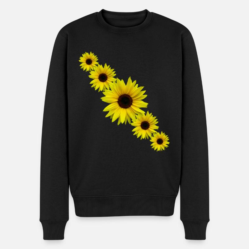 Tournesol, tournesol, fleurs - Pull Premium bio Homme - noir