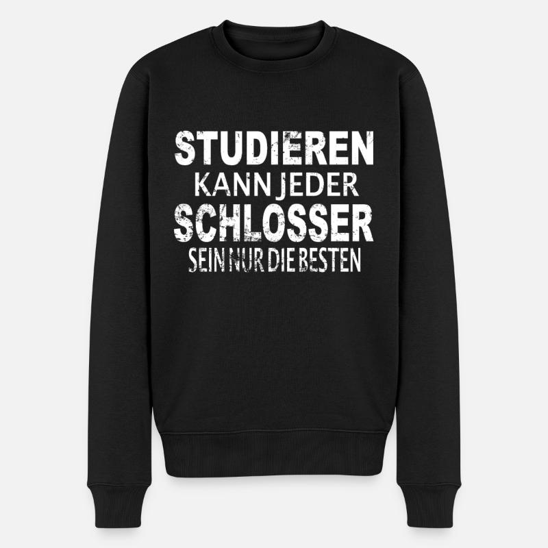 Lustiges Schlosser Handwerker Meister Geschenkidee - Männer Premium Bio Pullover - Schwarz